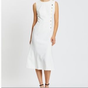 Banana Republic Buttoned Midi Dress, Warm White